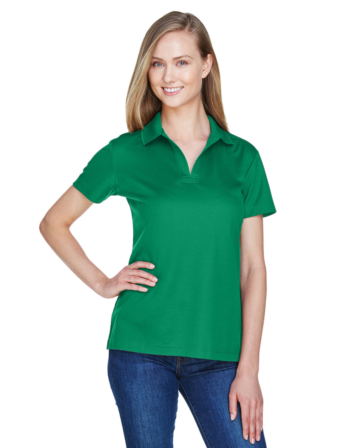 DG20W Devon & Jones CrownLux Performance® Ladies' Plaited Polo