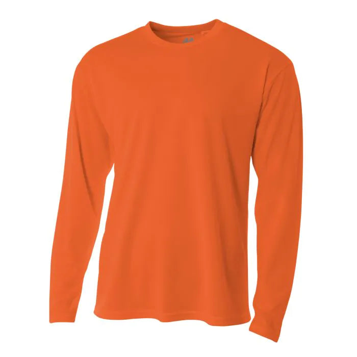 A4 N3253 Men's Long Sleeve Crew Birds Eye Mesh Tee
