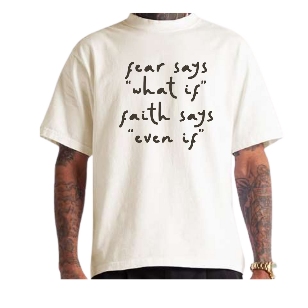 Fear Says What If, Faith Says Even If – SHMCS Cropped Tee – Off White