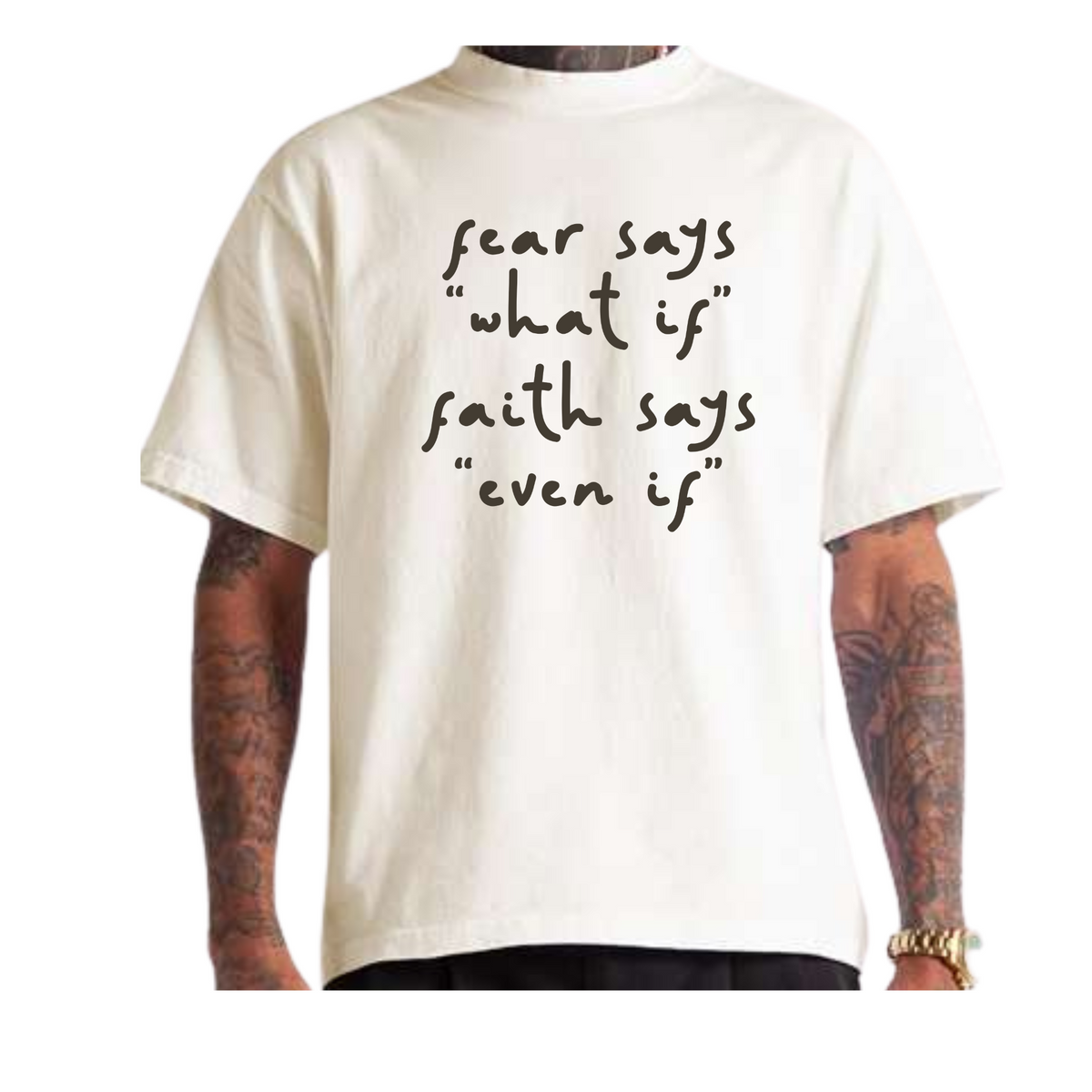 Fear Says What If, Faith Says Even If – SHMCS Cropped Tee – Off White