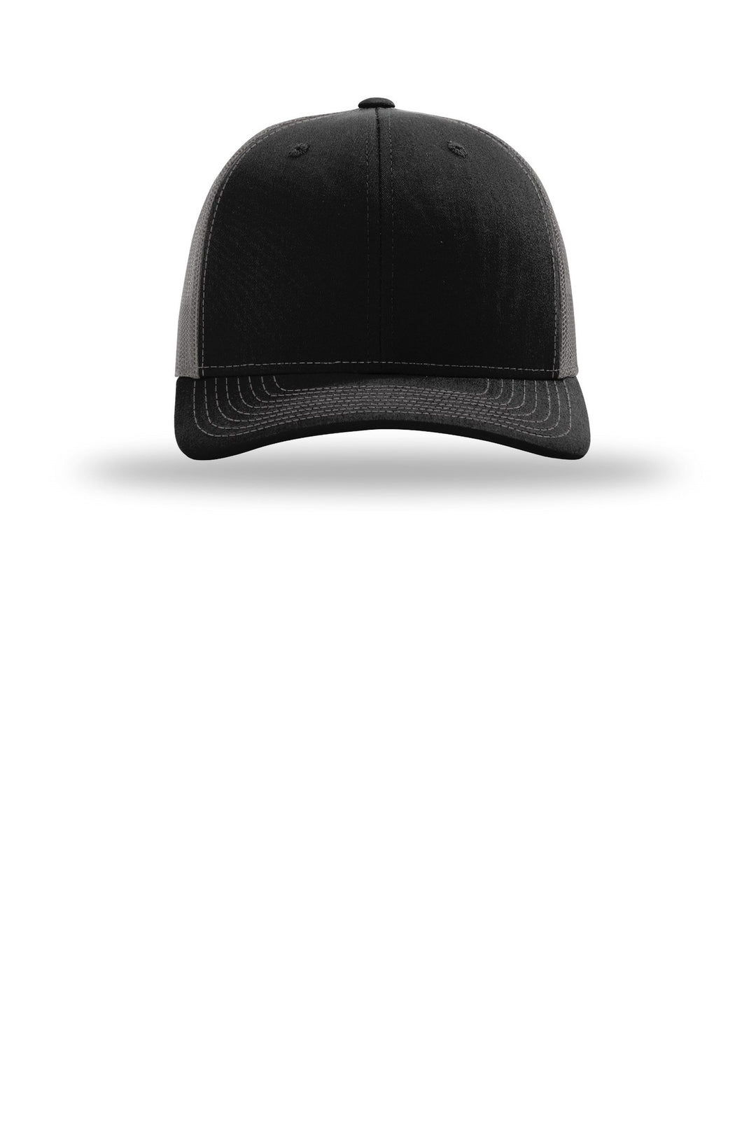 Richardson Trucker Cap 112 — Black/ Charcoal — front
