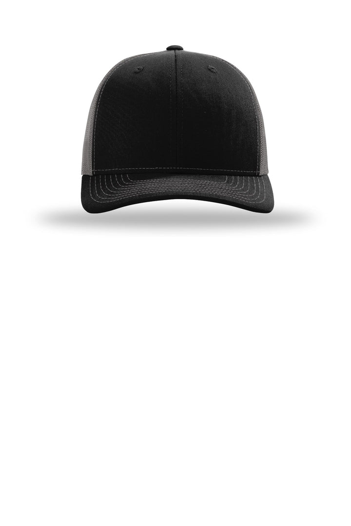 Richardson Trucker Cap 112 — Black/ Charcoal — front