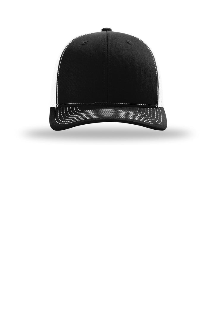 Richardson Trucker Cap 112 — Black/ White — front