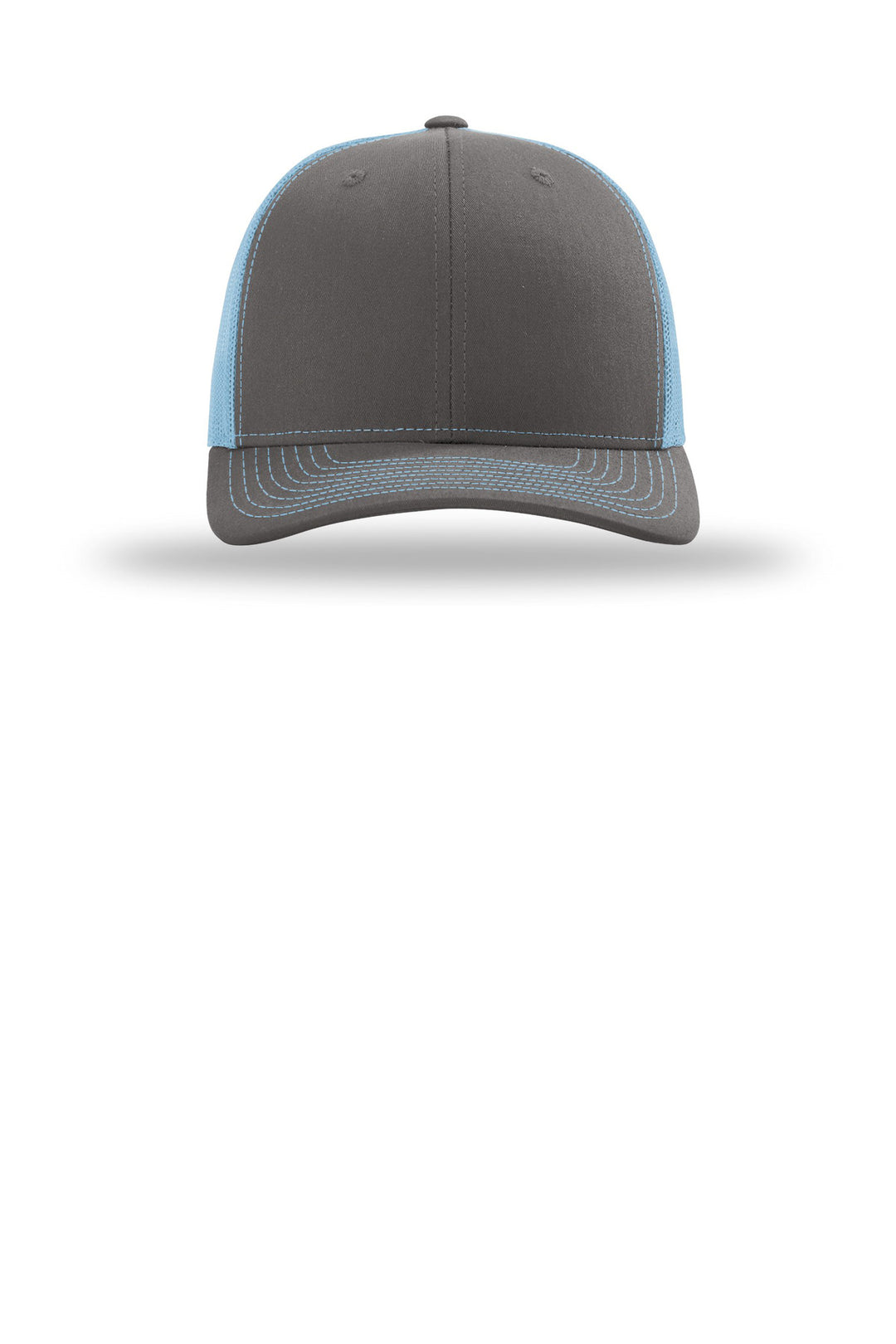 Richardson Trucker Cap 112 — Charcoal/ Columbia Blue — front