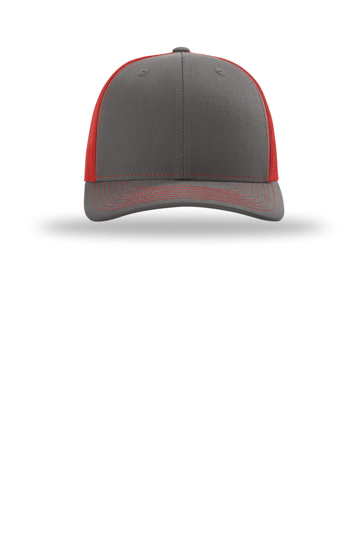 Richardson Trucker Cap 112 — Charcoal/ Red — front