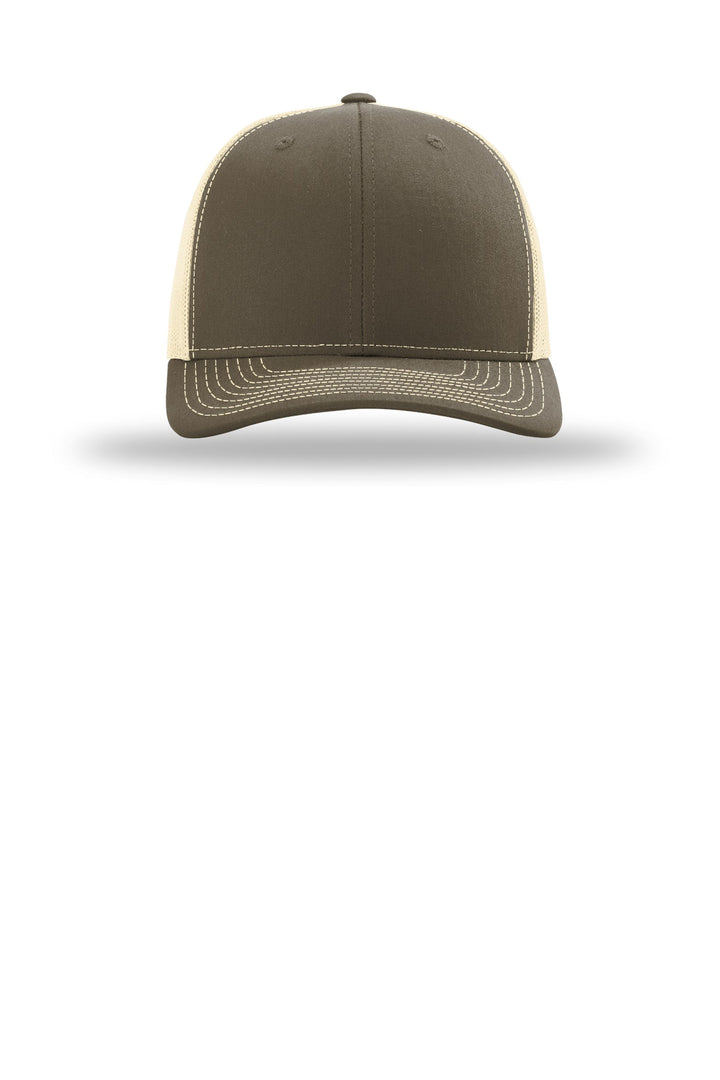 Richardson Trucker Cap 112 — Chocolate Chip/ Birch — front