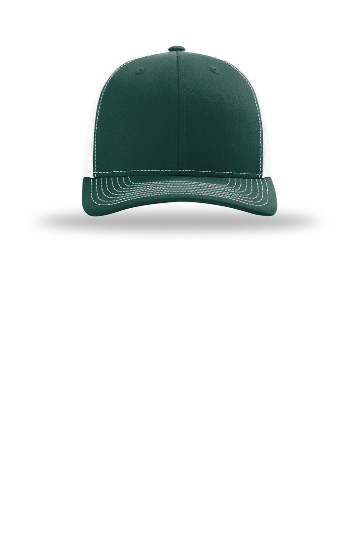 Richardson Trucker Cap 112 — Dark Green/ White — front