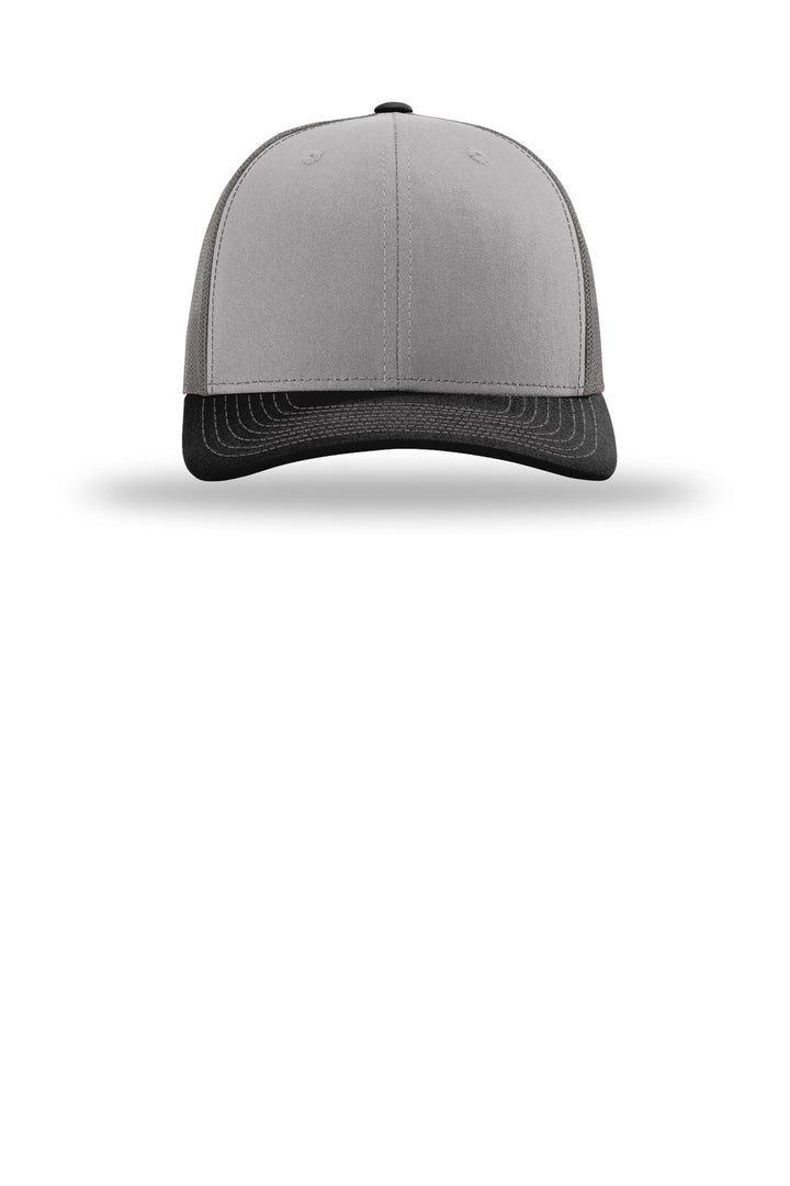 Richardson Trucker Cap 112 — Grey/ Charcoal/ Black — front
