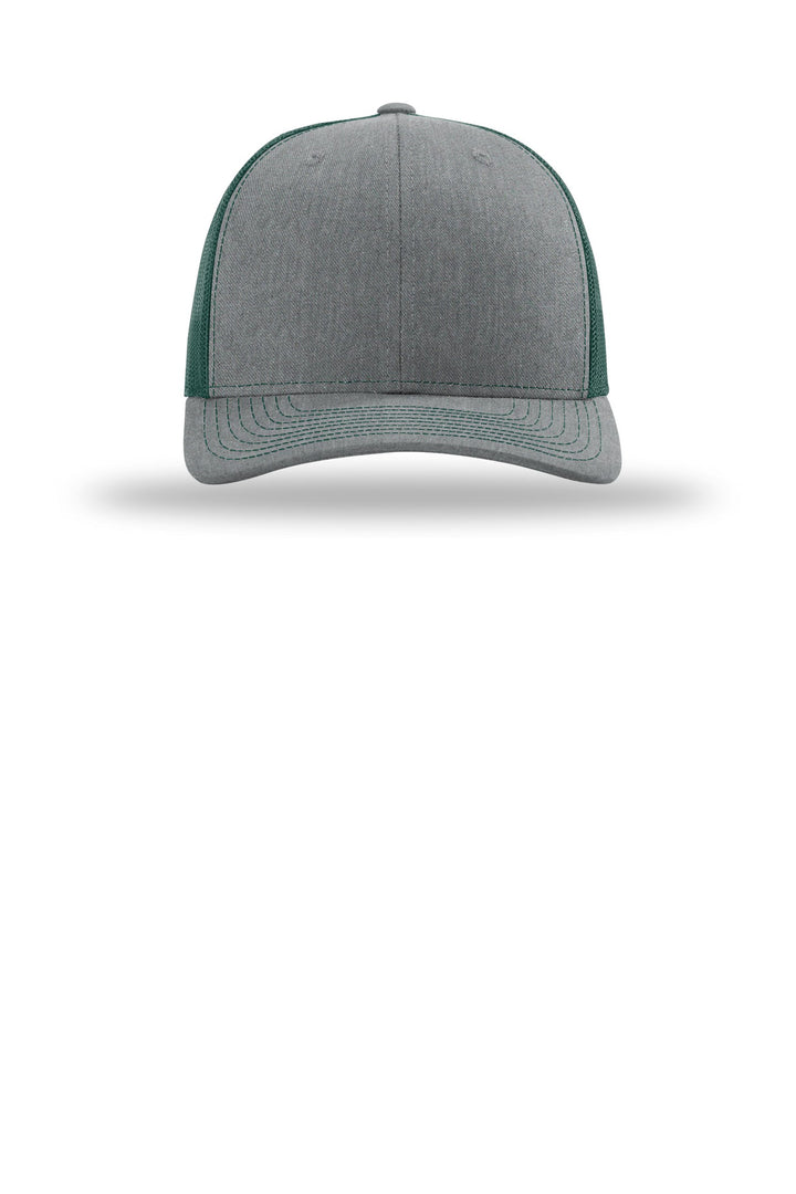 Richardson Trucker Cap 112 — Heather Grey/ Dark Green — front
