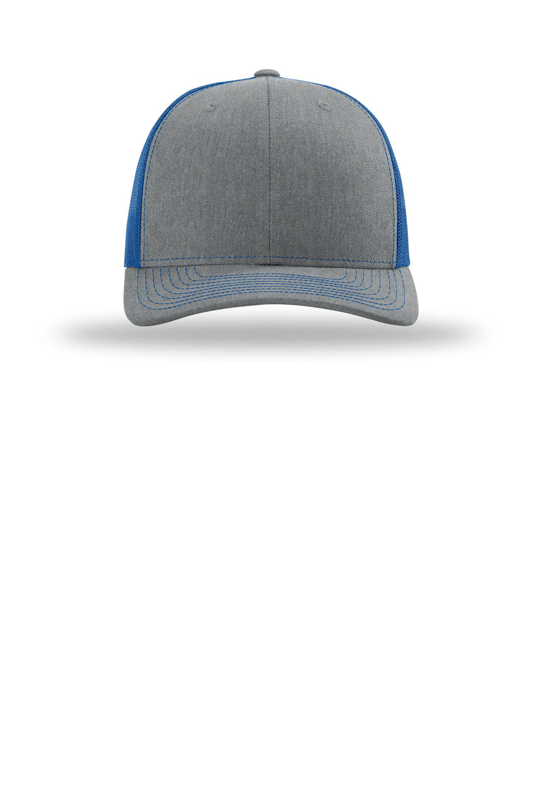 Richardson Trucker Cap 112 — Heather Grey/ Royal — front