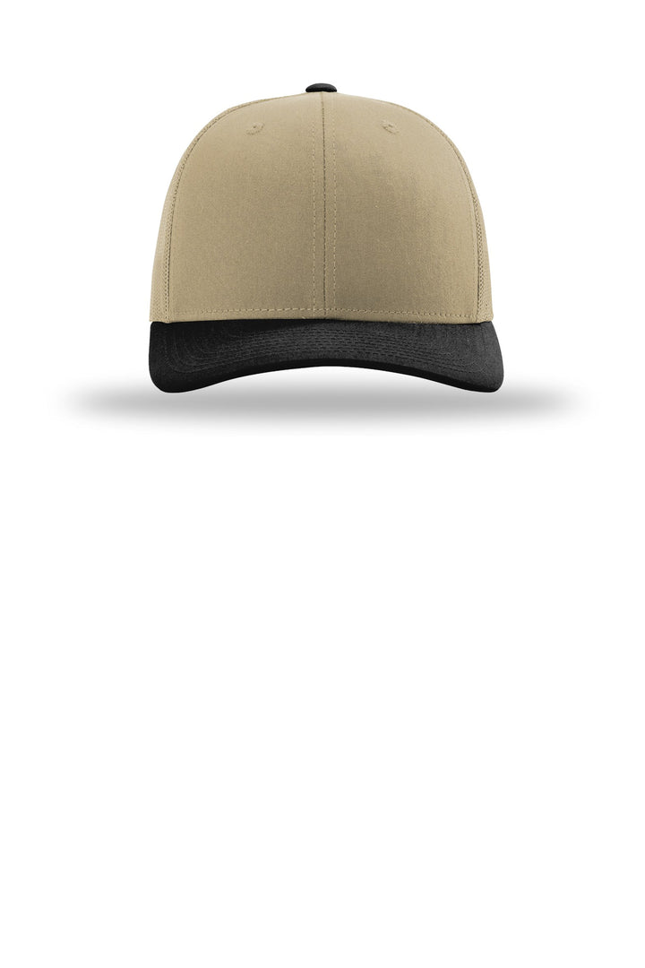 Richardson Trucker Cap 112 — Khaki/ Khaki/ Black — front