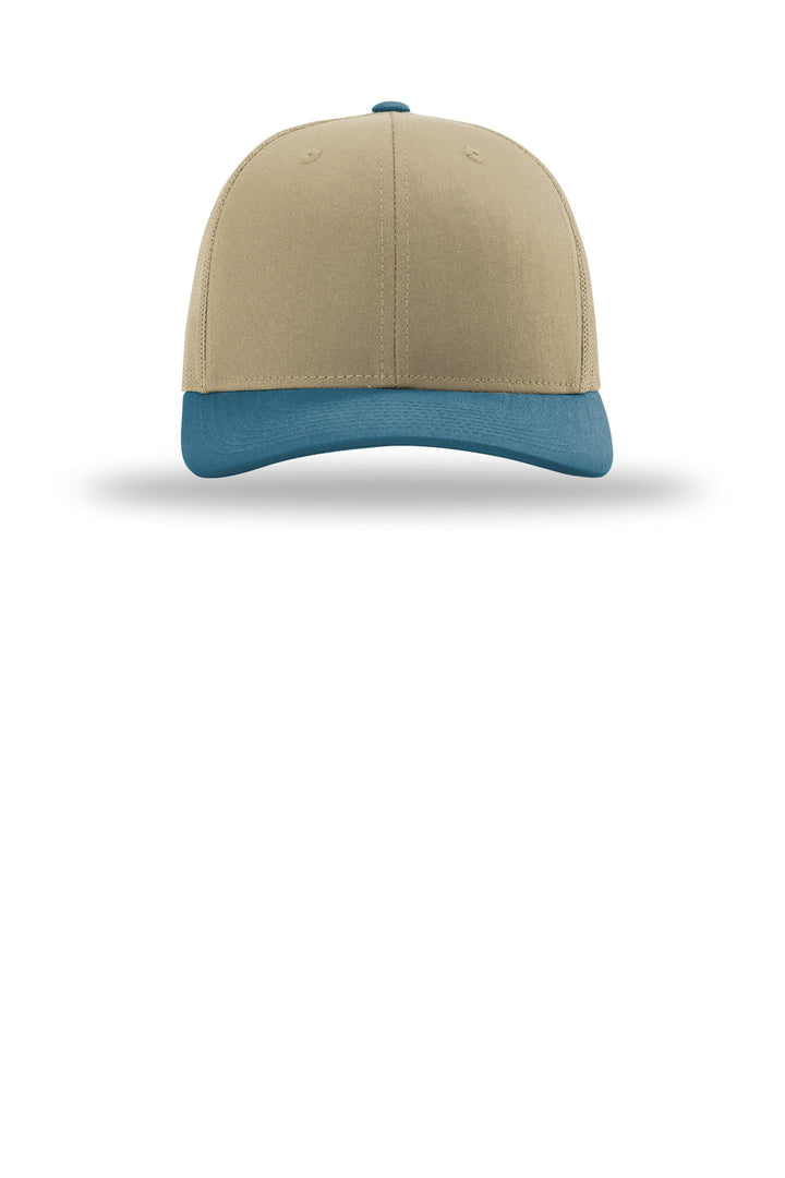 Richardson Trucker Cap 112 — Khaki/ Khaki/ Legion Blue — front
