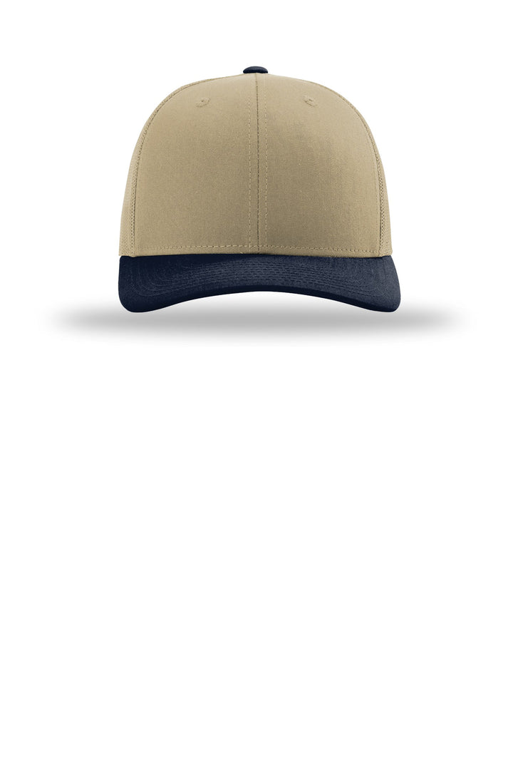 Richardson Trucker Cap 112 — Khaki/ Khaki/ Navy — front