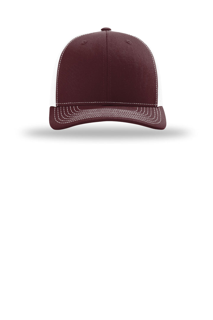 Richardson Trucker Cap 112 — Maroon/ White — front