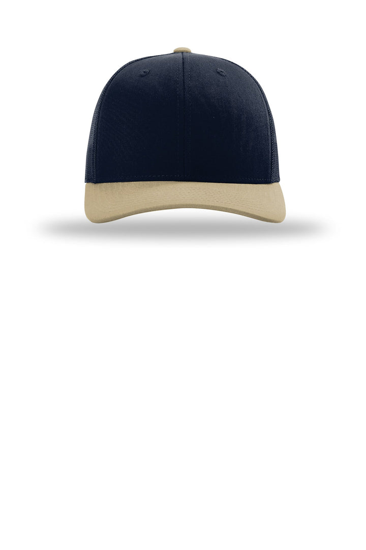 Richardson Trucker Cap 112 — Navy/ Navy/ Khaki — front