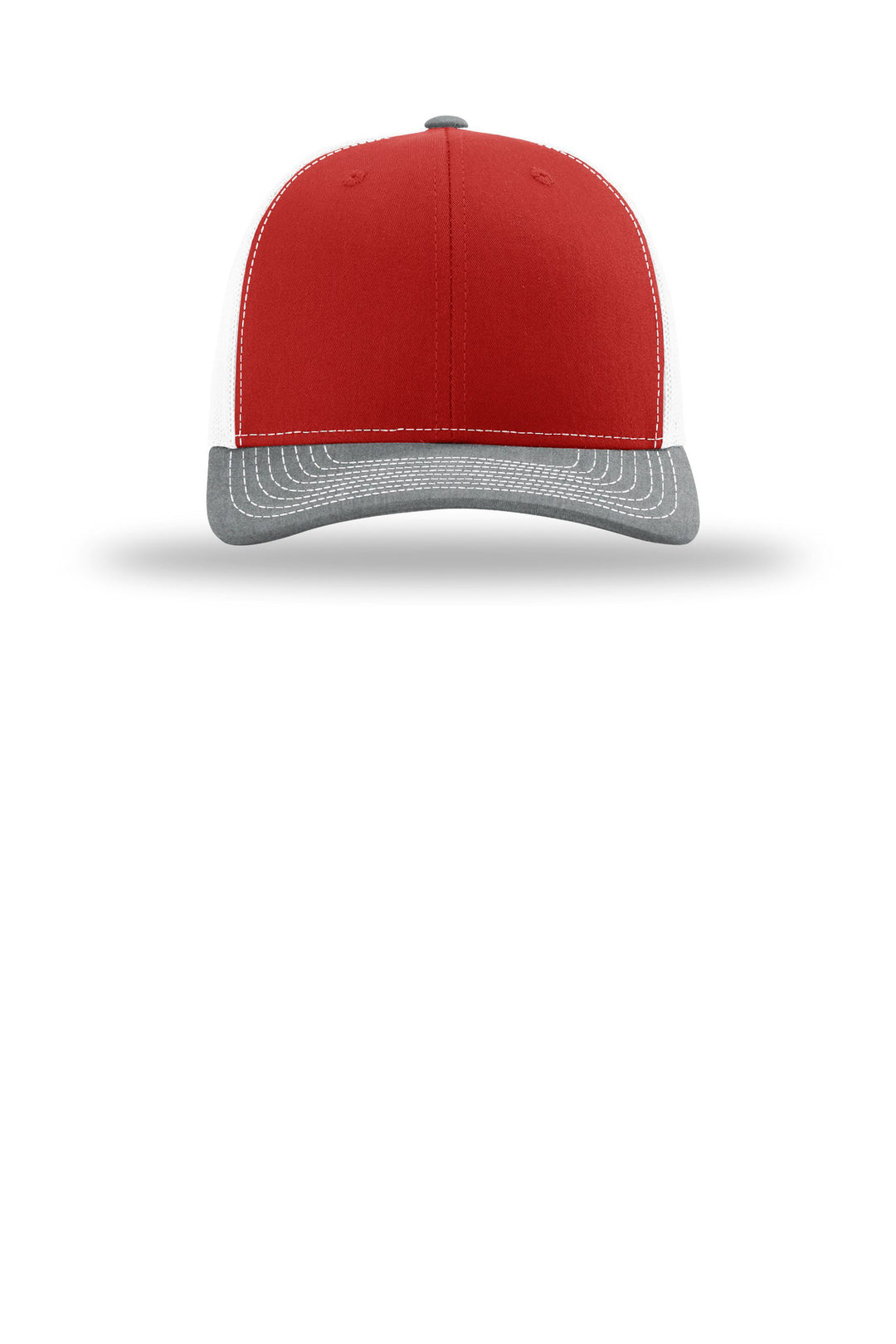 Richardson Trucker Cap 112 — Red/ White/ Heather Grey — front