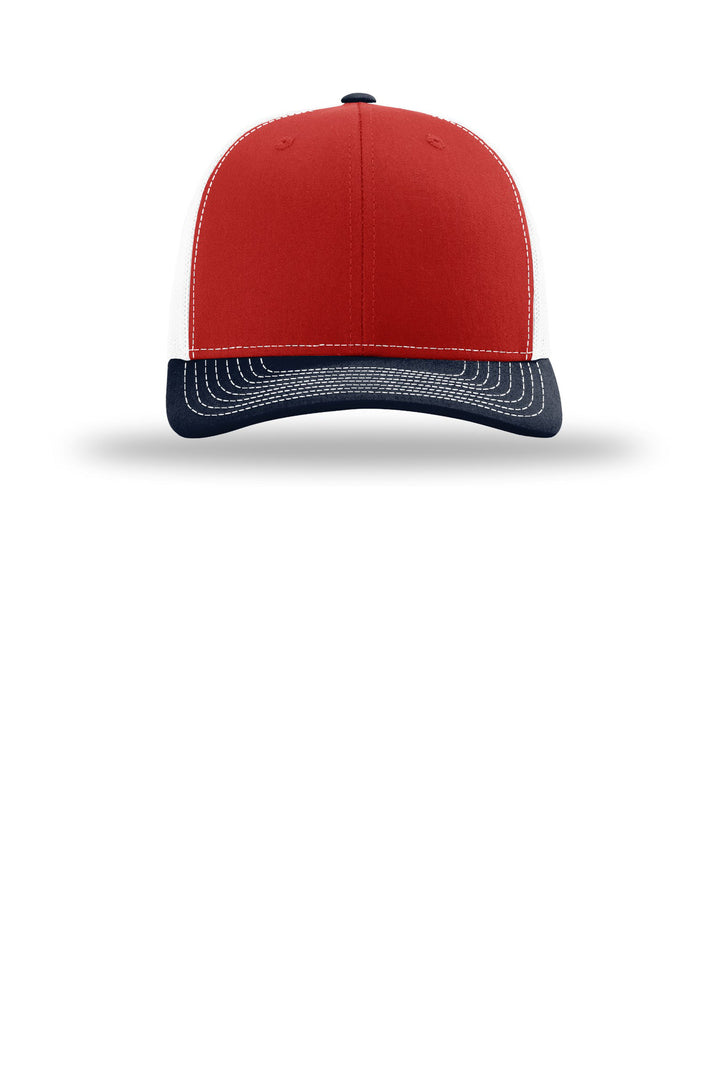 Richardson Trucker Cap 112 — Red/ White/ Navy — front