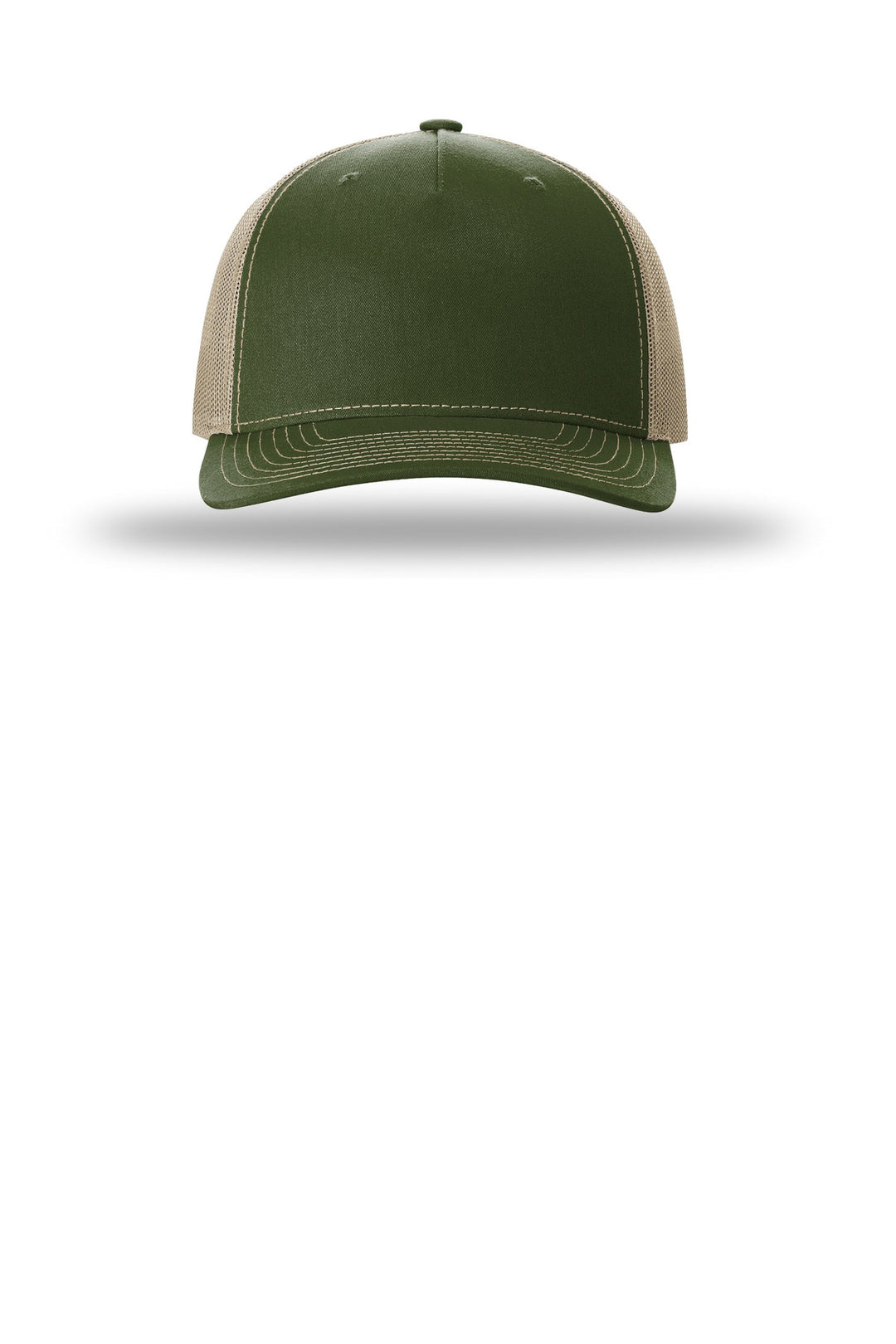 Richardson Five-Panel Trucker 112FP — Army Olive/ Tan — front