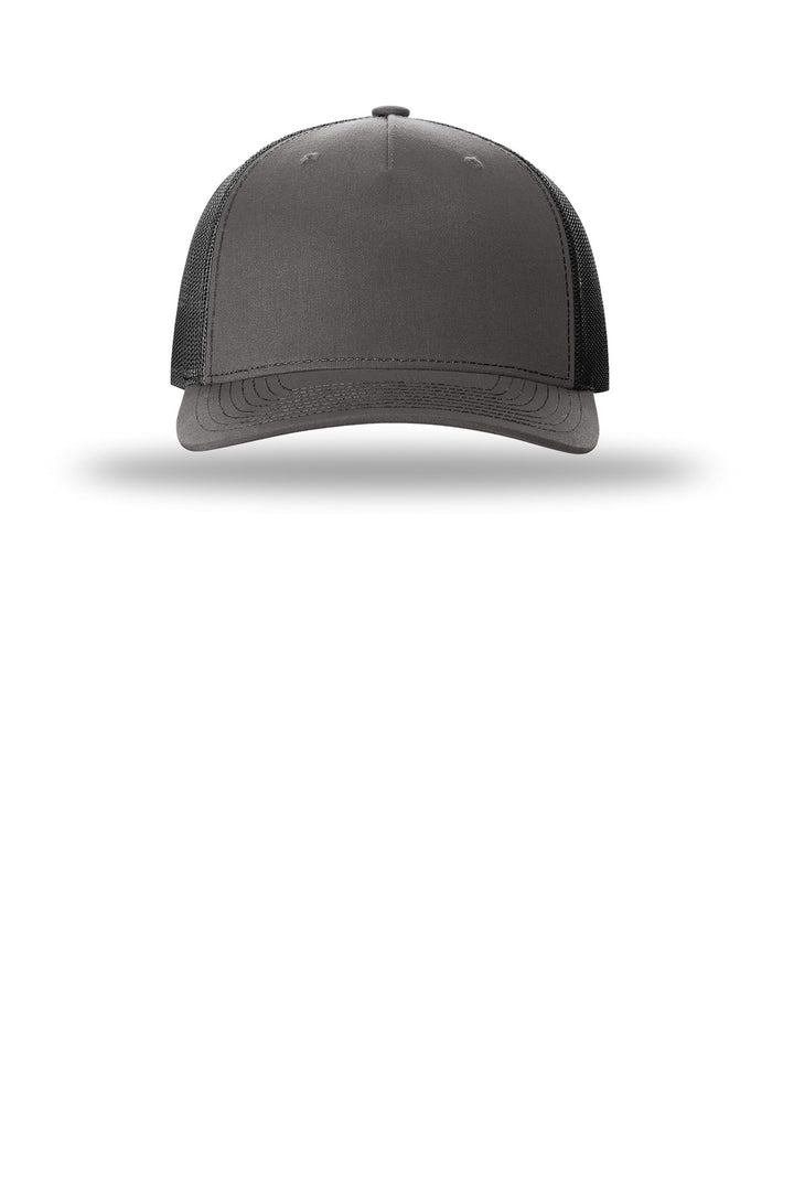 Richardson Five-Panel Trucker 112FP — Charcoal/ Black — front