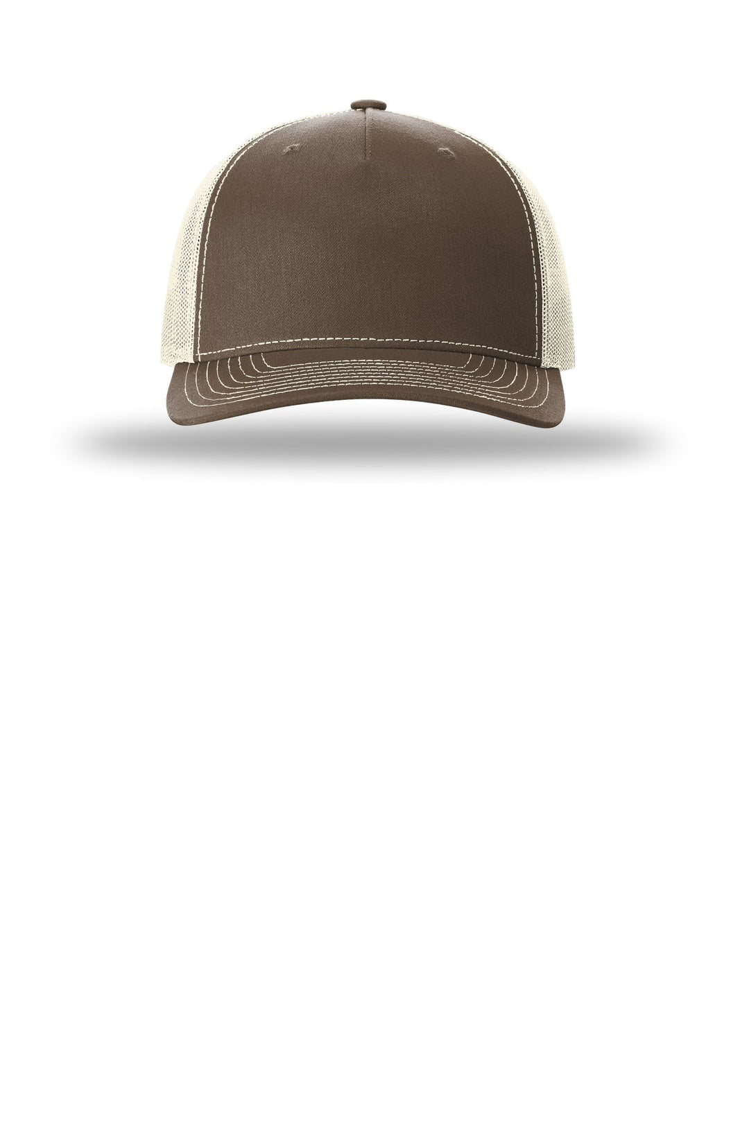 Richardson Five-Panel Trucker 112FP — Chocolate Chip/ Birch — front