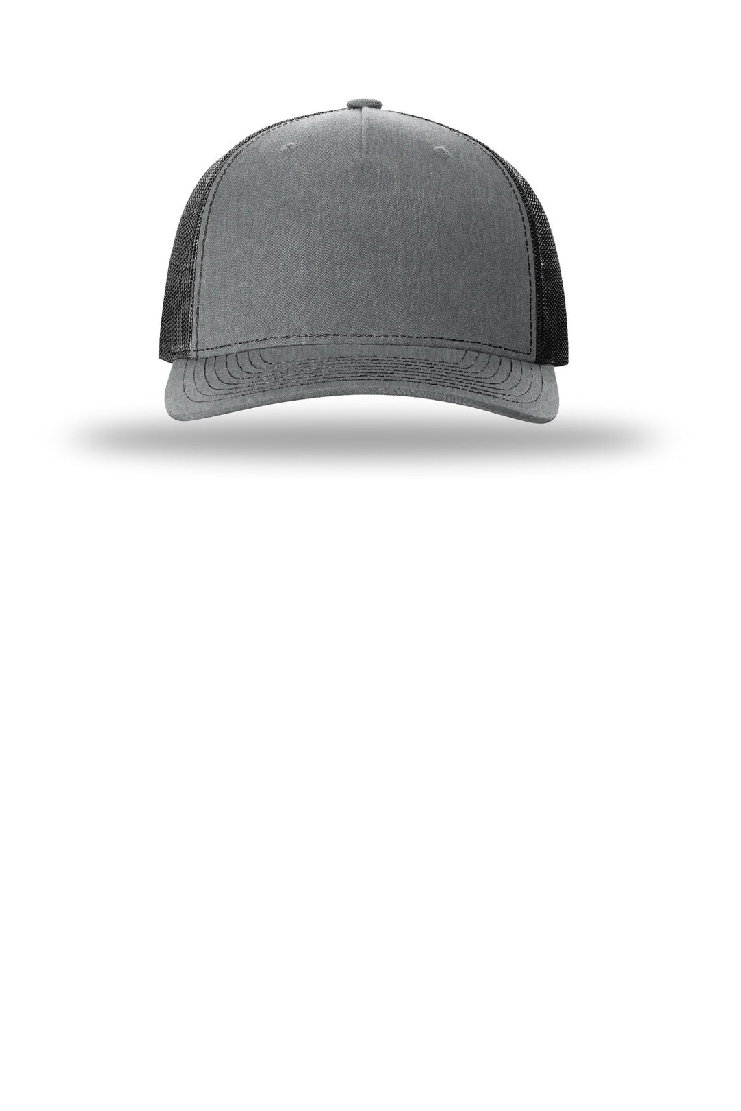 Richardson Five-Panel Trucker 112FP — Heather Grey/ Black — front