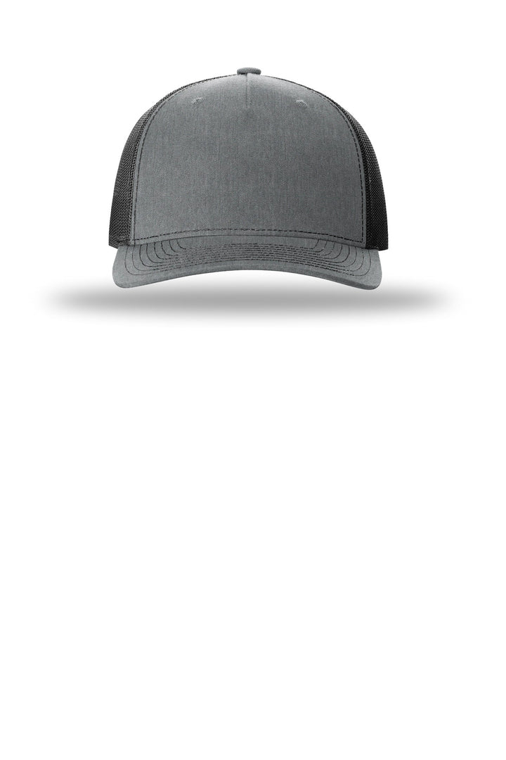 Richardson Five-Panel Trucker 112FP — Heather Grey/ Black — front