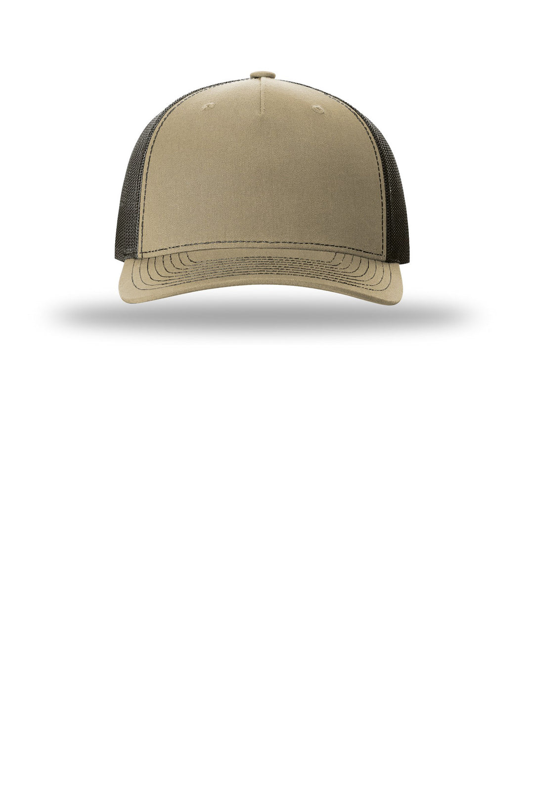 Richardson Five-Panel Trucker 112FP — Khaki/ Coffee — front