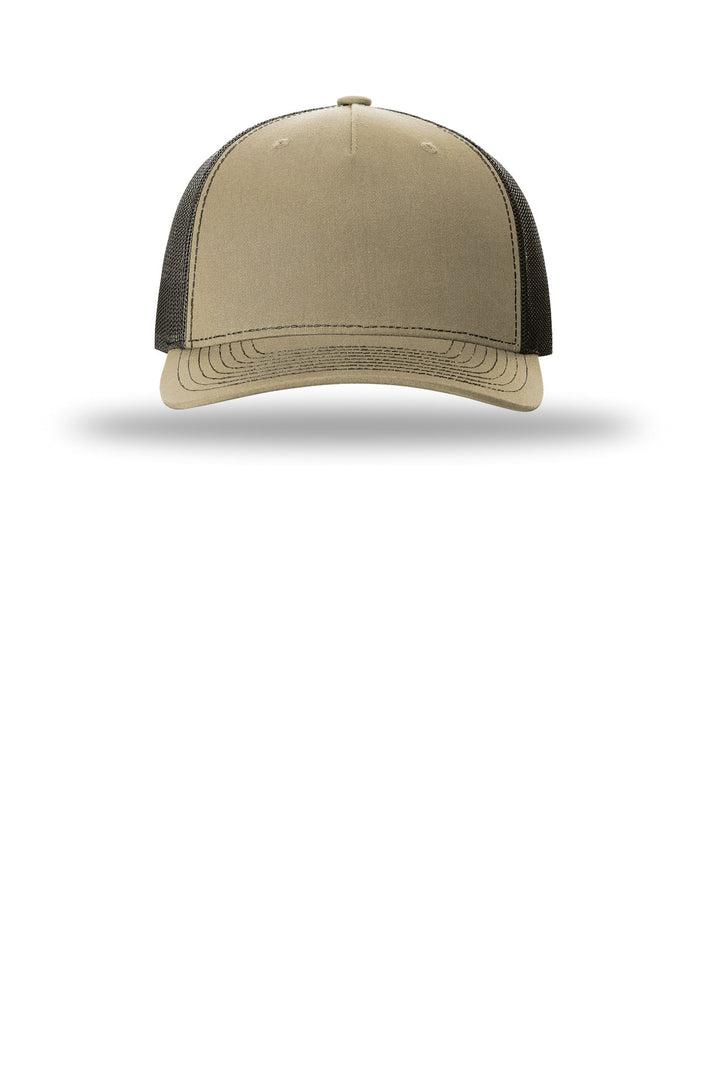 Richardson Five-Panel Trucker 112FP — Khaki/ Coffee — front