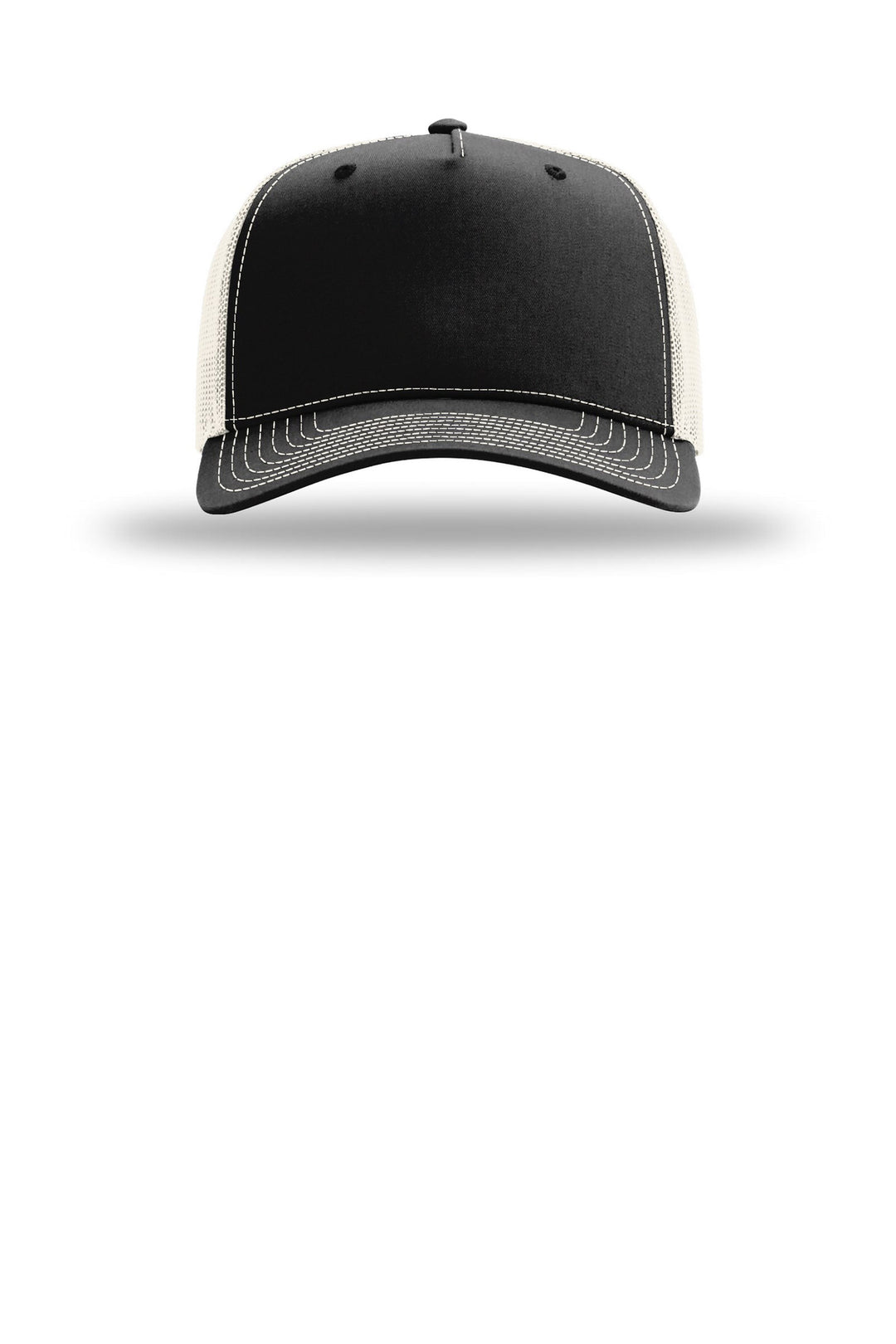 Richardson Five-Panel Champ Trucker 112FPC — Black/ Birch — front