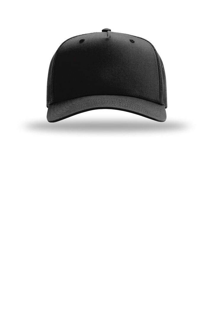 Richardson Five-Panel Champ Trucker 112FPC — Black — front