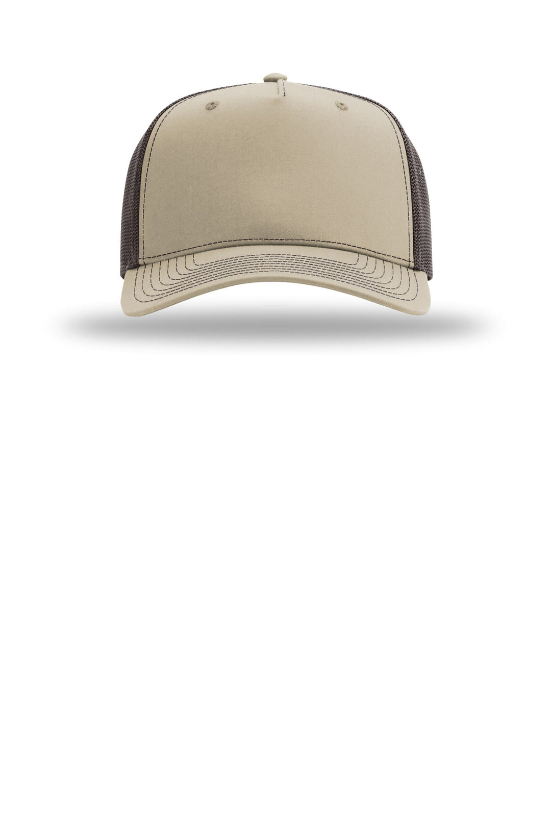 Richardson Five-Panel Champ Trucker 112FPC — Khaki/ Coffee — front