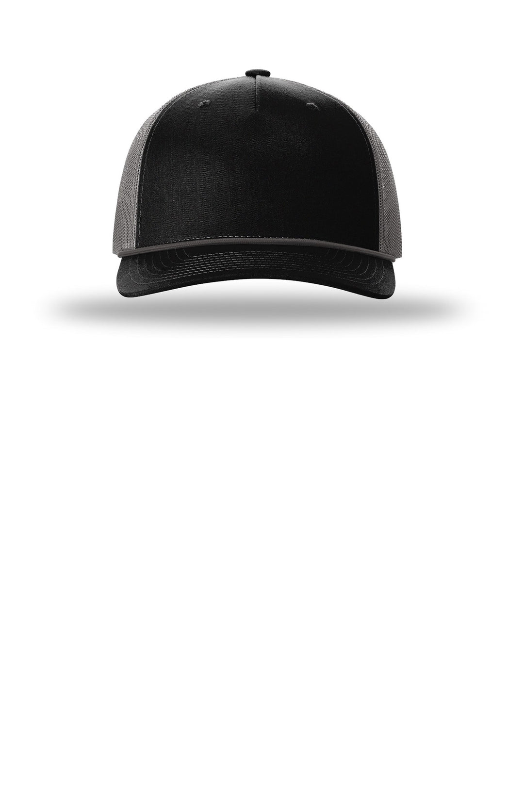 Richardson Five-Panel with Rope 112FPR — Black/ Charcoal/ Charcoal — front