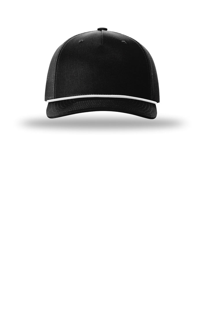 Richardson Five-Panel with Rope 112FPR — Black/ White — front