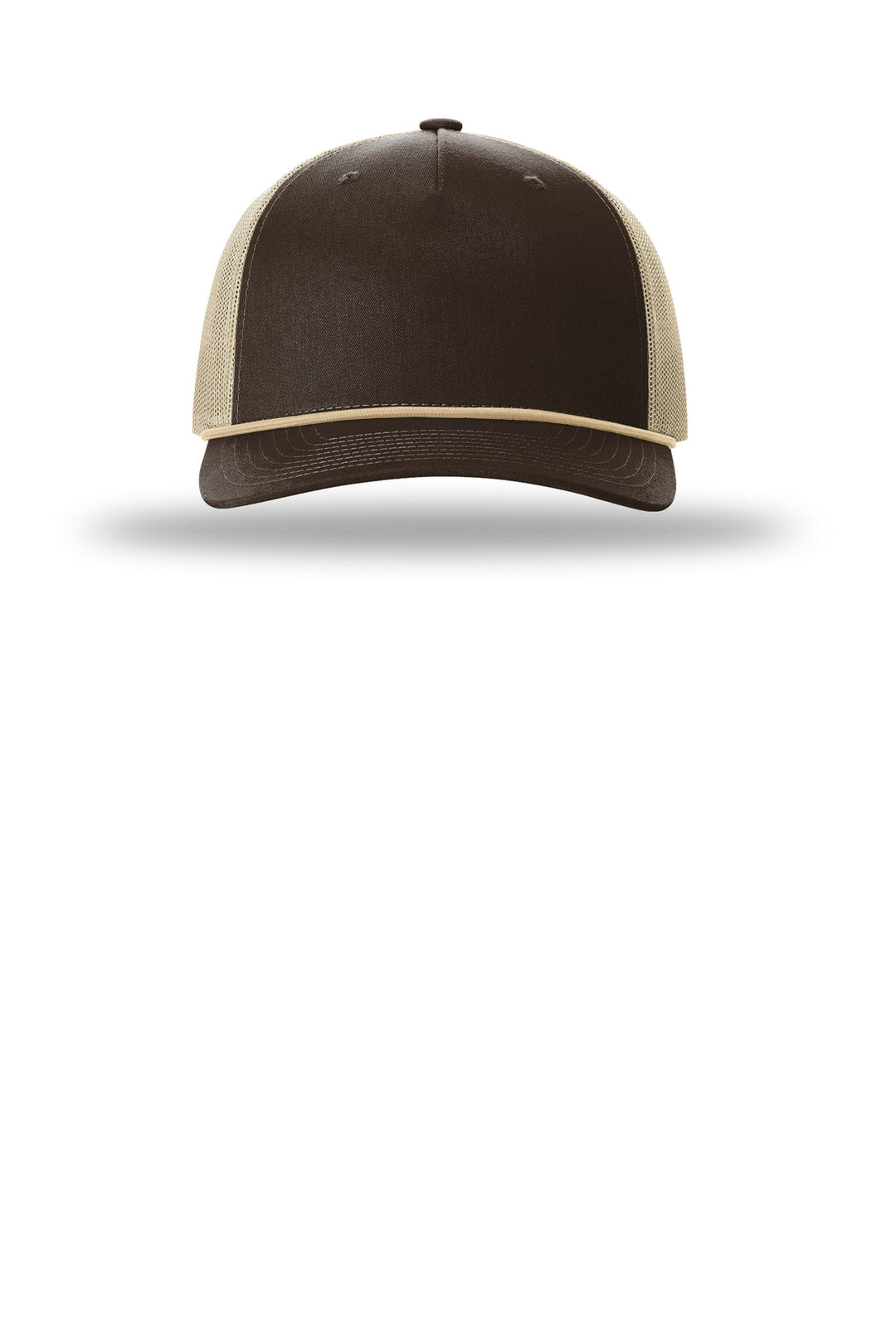 Richardson Five-Panel with Rope 112FPR — Brown/ Khaki/ Khaki — front