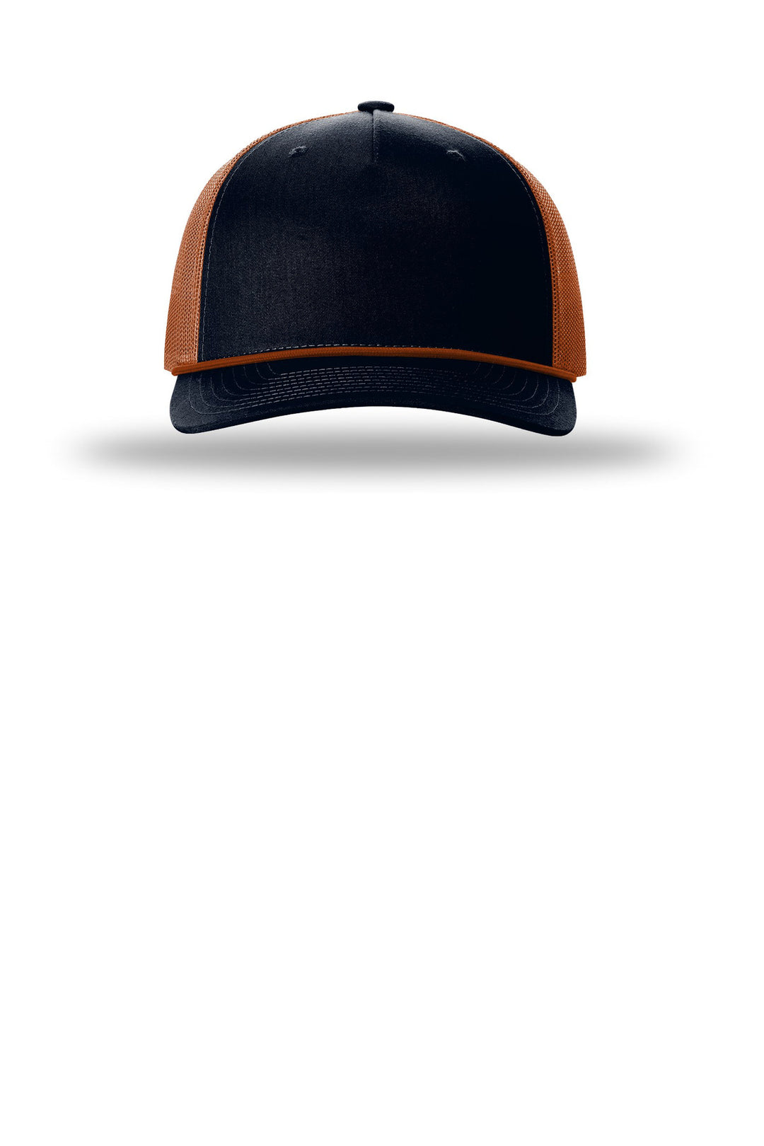 Richardson Five-Panel with Rope 112FPR — Navy/ Dark Orange/ Dark Orange — front