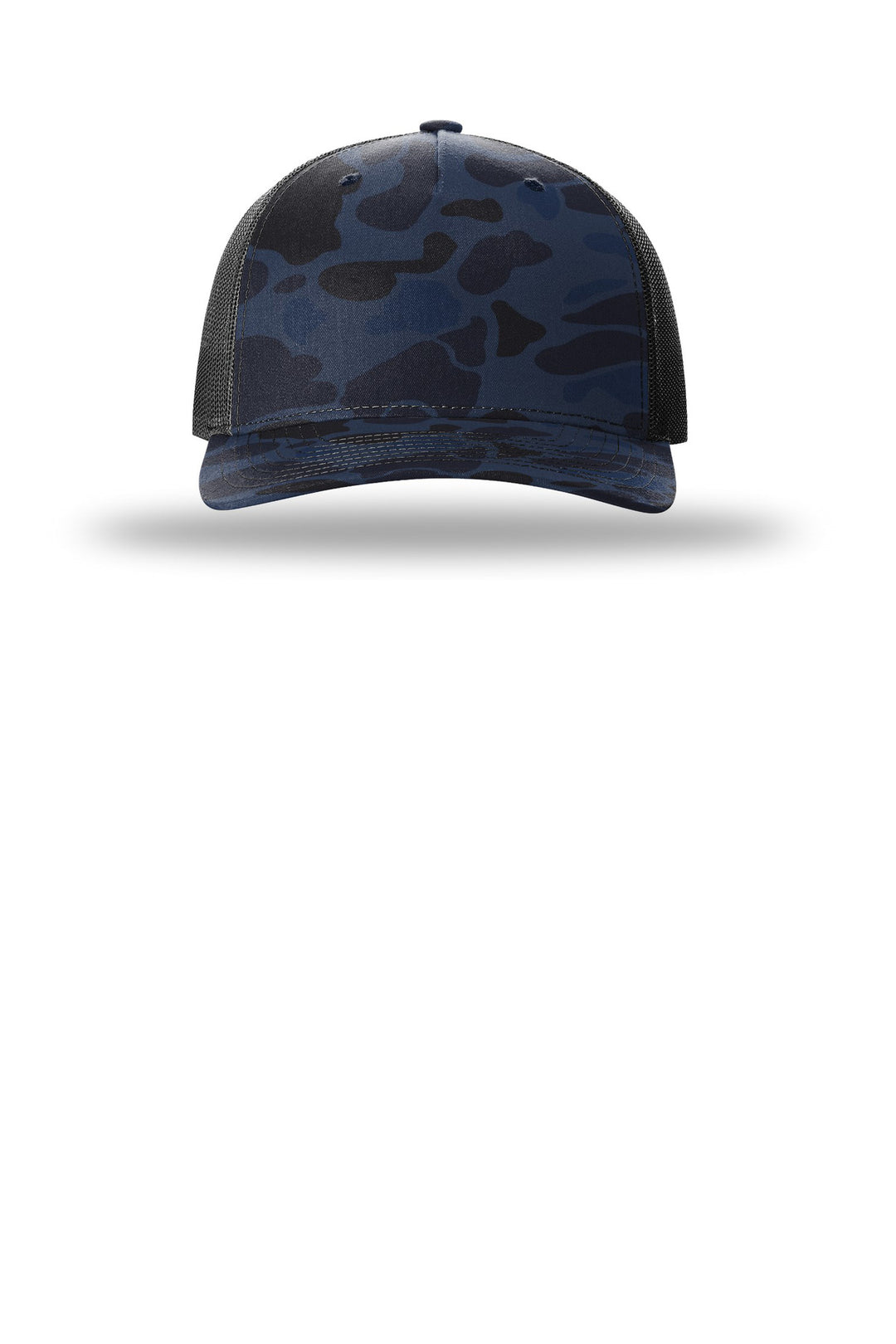 Richardson Printed Five-Panel Trucker 112PFP — Admiral Duck Camo/ Black — front