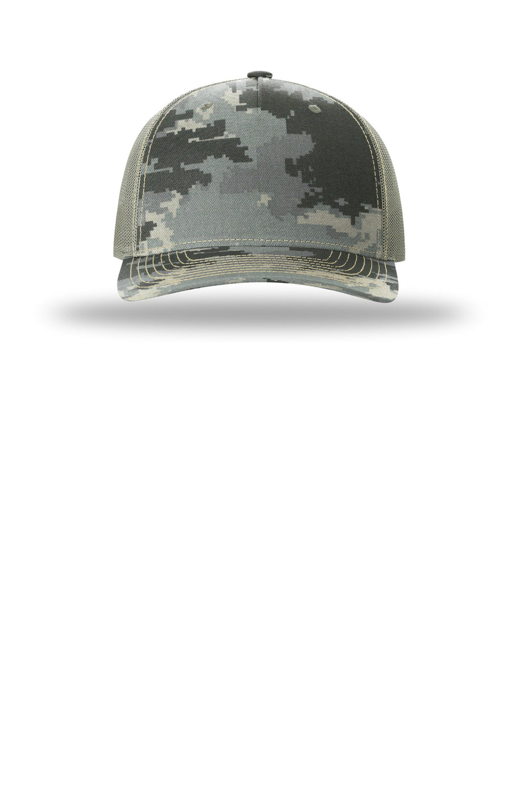 Richardson Printed Five-Panel Trucker 112PFP — Digital Camo/ Light Green — front