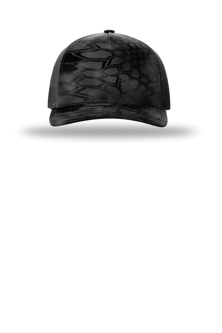 Richardson Printed Five-Panel Trucker 112PFP — Kryptek Typhon/ Black — front