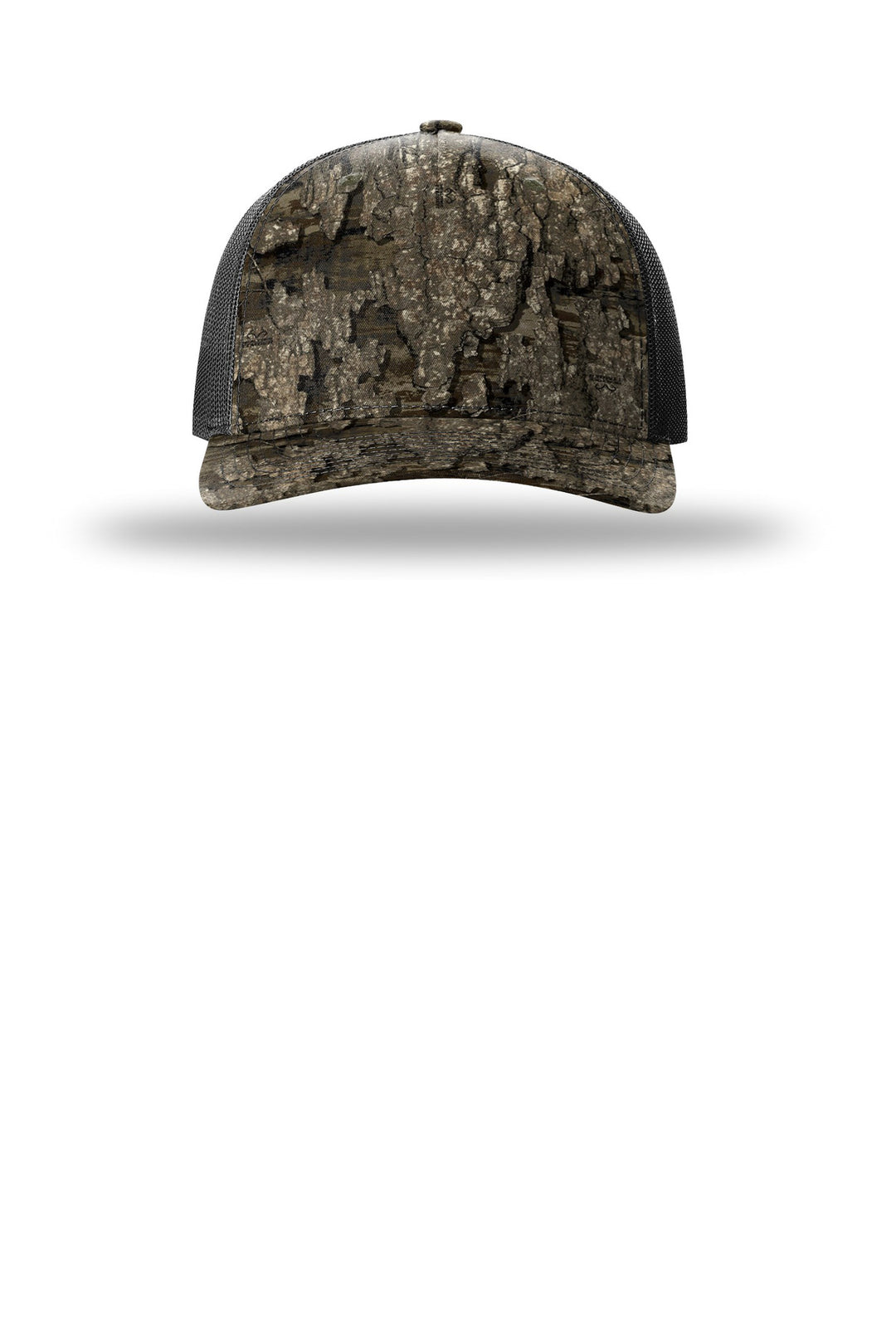 Richardson Printed Five-Panel Trucker 112PFP — Realtree Timber/ Black — front