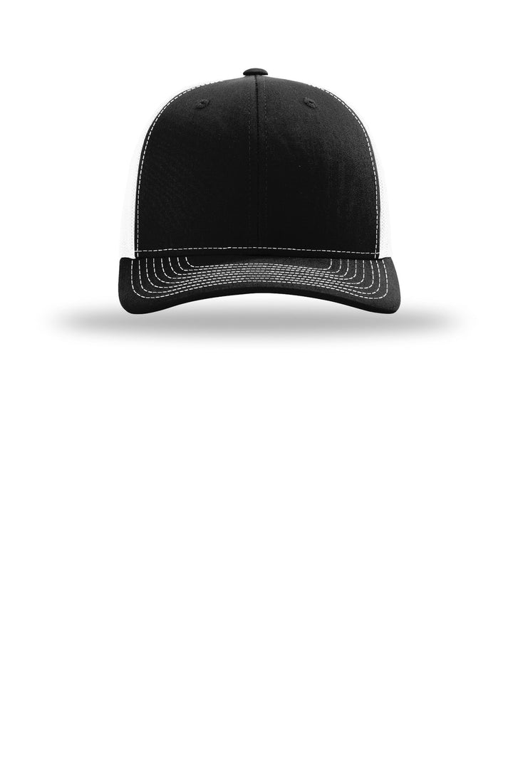 Richardson 112+ R-Flex Adjustable Trucker 112PL — Black/ White — front