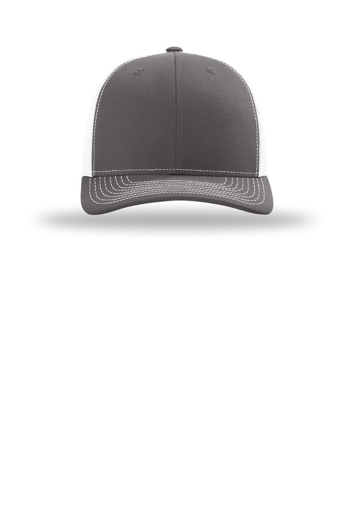 Richardson 112+ R-Flex Adjustable Trucker 112PL — Charcoal/ White — front