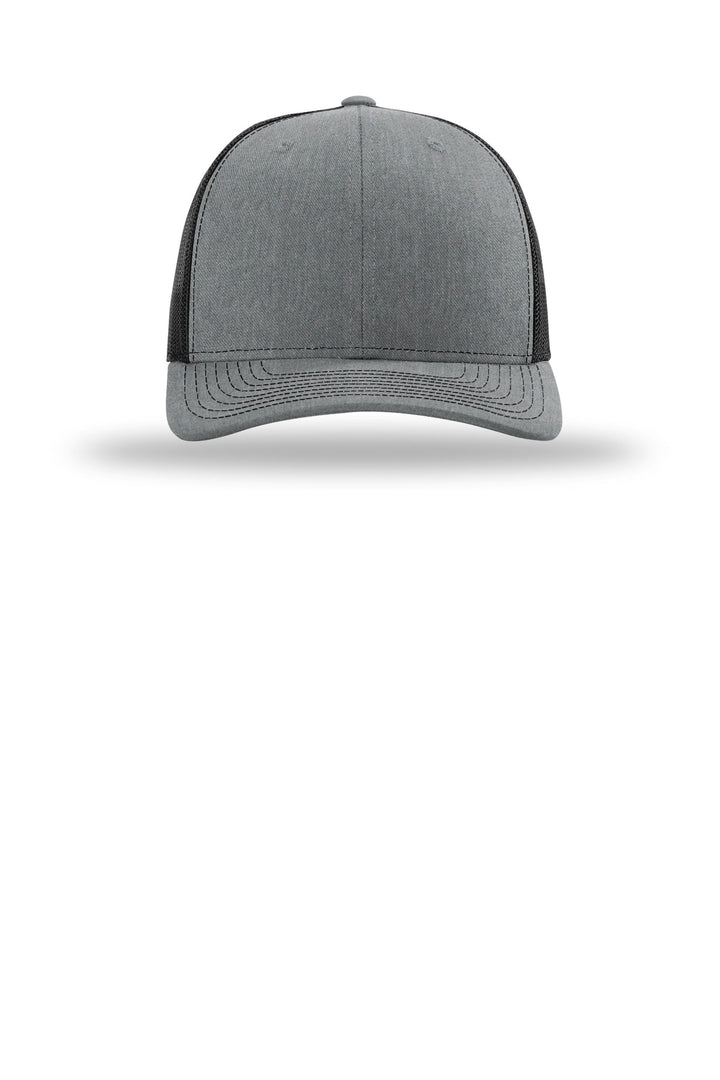 Richardson 112+ R-Flex Adjustable Trucker 112PL — Heather Grey/ Black — front