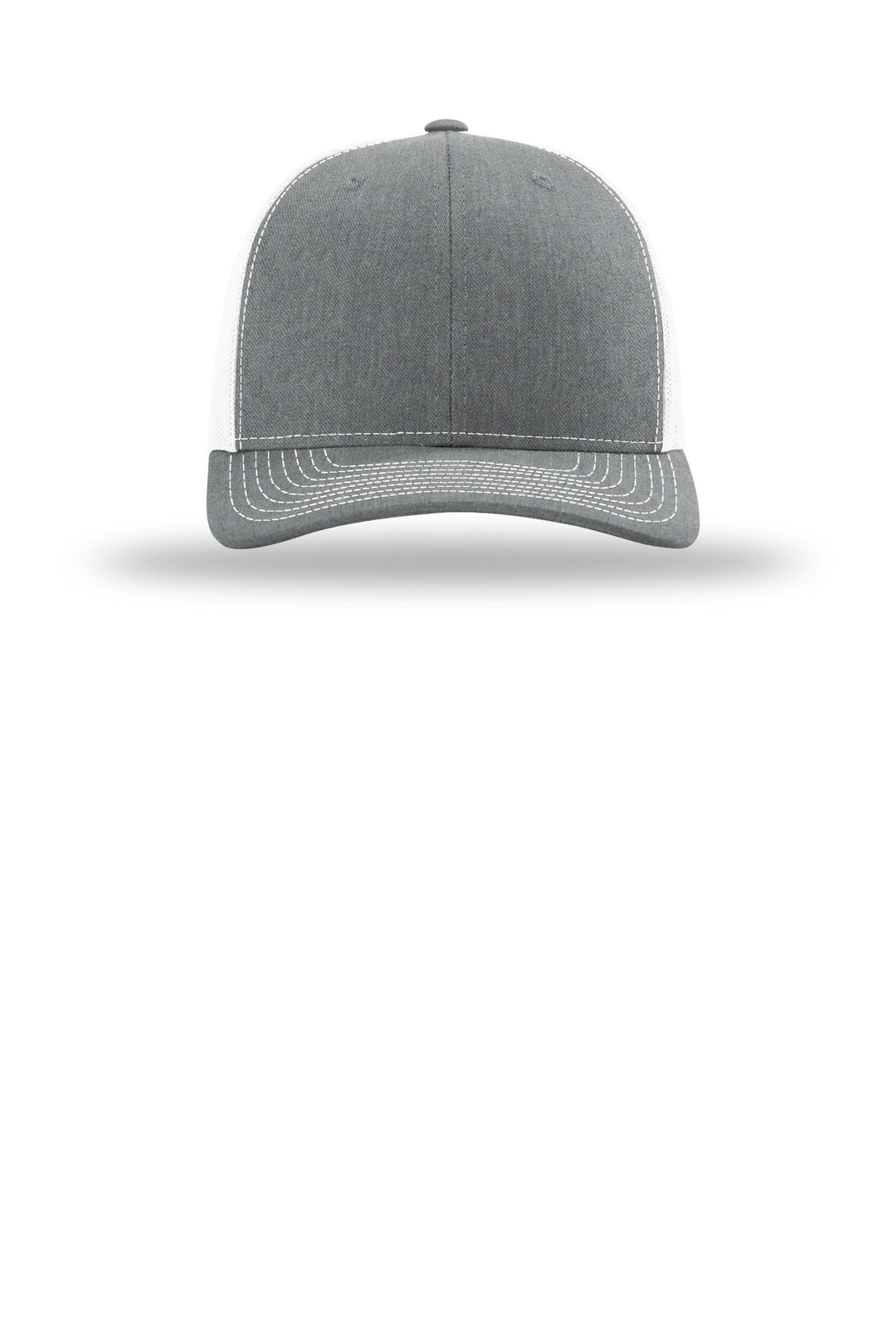Richardson 112+ R-Flex Adjustable Trucker 112PL — Heather Grey/ White — front