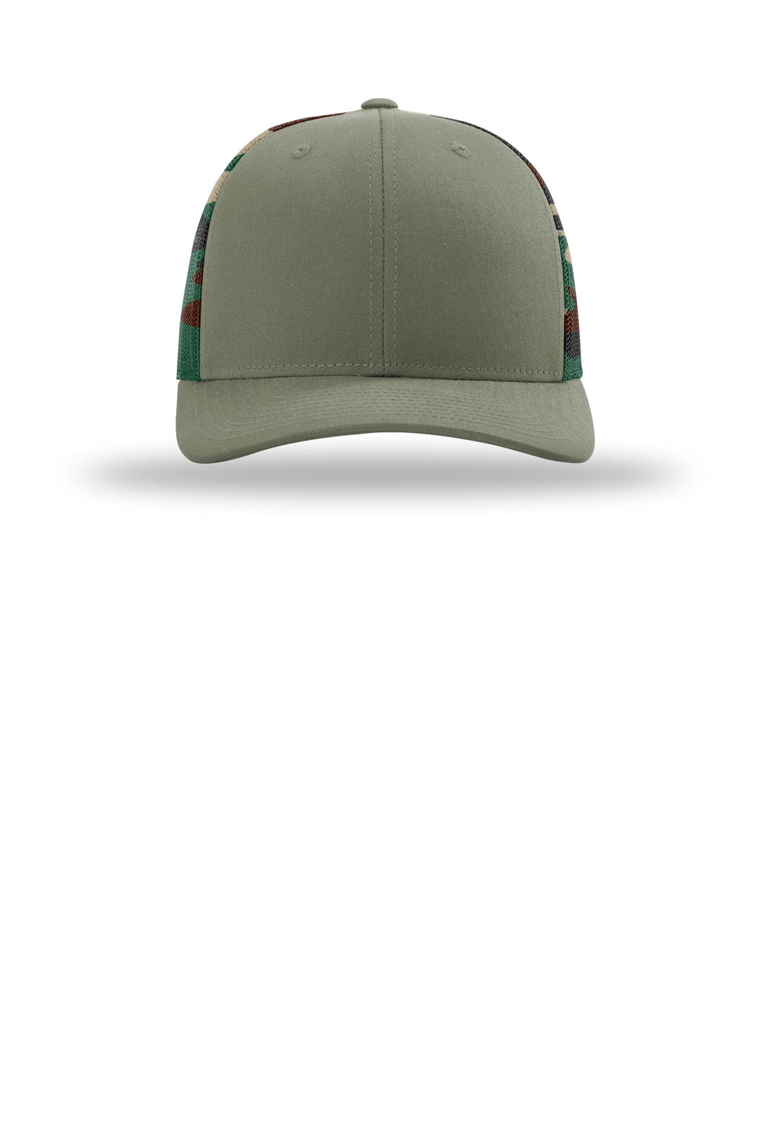 Richardson Printed Mesh Trucker 112PM — Loden/ Green Camo — front