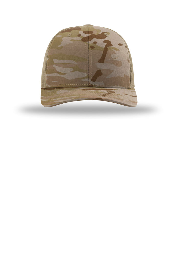 Richardson Printed Tactical Trucker 112PT — Multicam Arid/ Tan — front