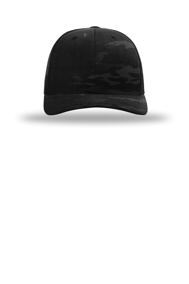 Richardson Printed Tactical Trucker 112PT — Multicam Black/ Black — front