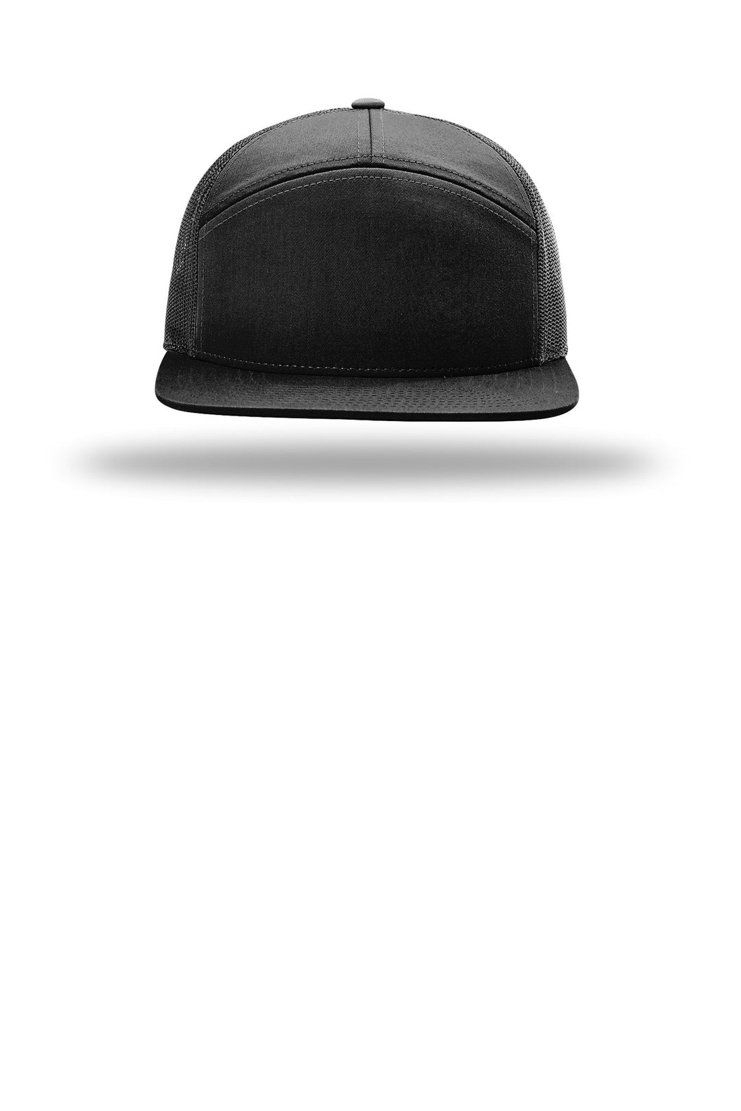 Richardson 7-Panel Trucker 168 — Black — front