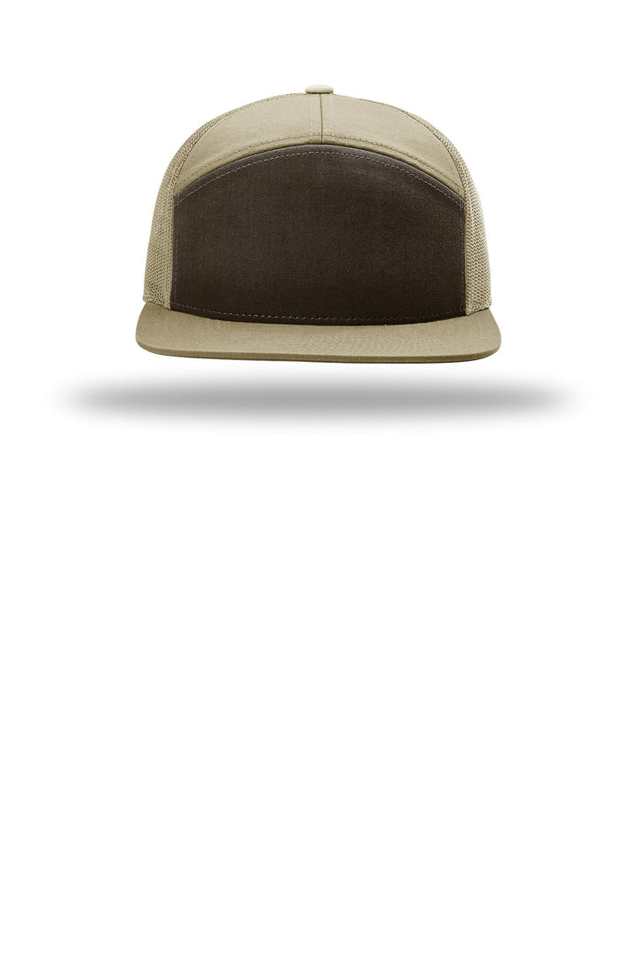 Richardson 7-Panel Trucker 168 — Brown/ Khaki/ Khaki — front