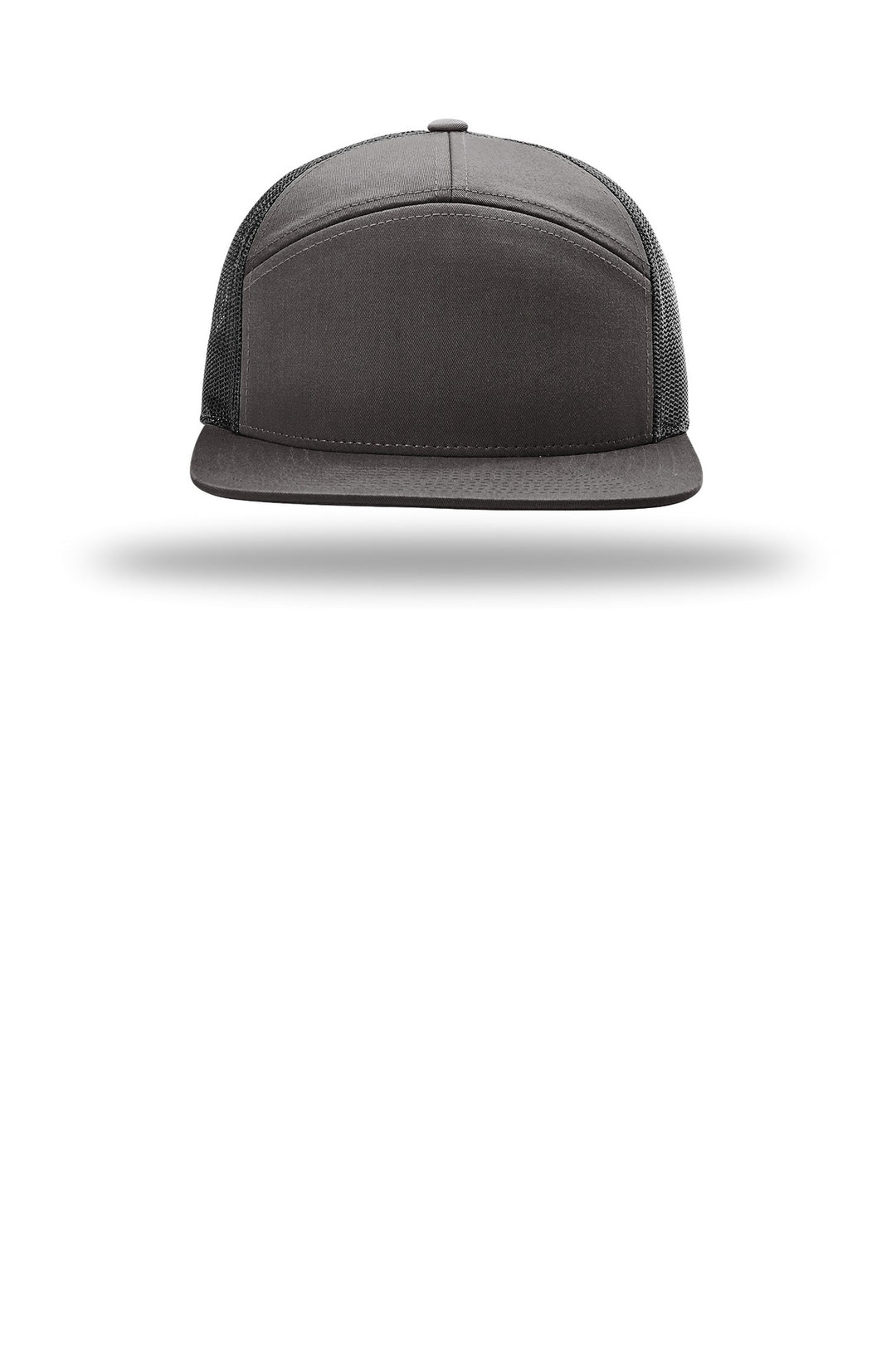 Richardson 7-Panel Trucker 168 — Charcoal/ Black — front