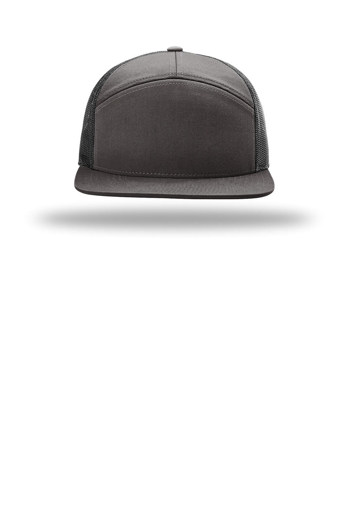 Richardson 7-Panel Trucker 168 — Charcoal/ Black — front